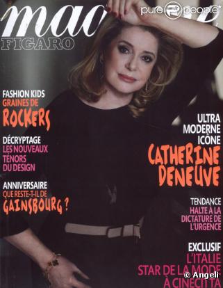 Catherine Deneuve en couverture du magazine Madame Figaro du 26 février 2011
