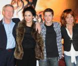 Régis Wargnier, Rachida Brakni, Cyril Descours et Clémentine Célarié lors de l'avant-première de  La ligne droite , qui s'est tenue au Gaumont Opéra, à Paris, le 3 mars 2011.