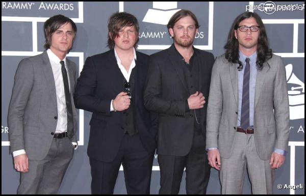 Le groupe Kings of Leon, à Los Angeles, le 31 janvier 2010. Matthew Followill, bientôt papa, est le deuxième (en partant de la gauche) sur cette photo.