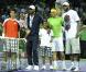 Rafael Nadal salué par Dwyane Wade et LeBron James lors du Master 1000 de Miami, le 26 mars 2011