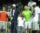 Rafael Nadal salué par Dwyane Wade et LeBron James lors du Master 1000 de Miami, le 26 mars 2011