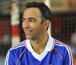 Youri Djorkaeff à l'occasion du tournoi de futsal organisé par RTL au Palais Omnisport de Paris Bercy, le 27 mars 2011.