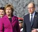 Visite officielle en Irlande d'Albert de Monaco et Charlene Wittstock. Le couple est reçu à Dublin par la présidente Mary McAleese, le 4 avril 2011.