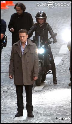 Tournage de la campagne de Guandong OPPO Mobile Telecommunications Corps avec Leonardo DiCaprio, à Paris, le 4 avril 2011. 