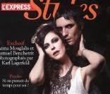 Anna Mouglalis et Samuel Benchetrit en couverture de L\'Express Styles. Anna porte un débardeur Majestic.<br />