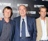 Nicolas Hulot et Jacques Chirac à la première du film documentaire le Syndrome du Titanic en septembre 2009<br />