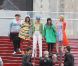 Les comédiennes de la série Glee tournent une scène à Times Square (New York), lundi 25 avril.