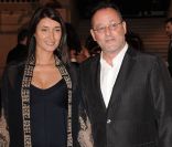 Soirée Ralph Lauren le 27 avril 2011 à Paris, où Zofia, la femme de Jean Reno, a dévoilé son ventre rond. 
