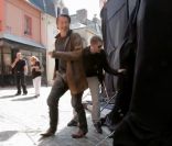 Florent Pagny et Pascal Obispo sur le tournage du clip <em>Je laisse le temps faire</em>, en Normandie
