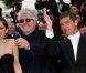 Elena Anaya, Pedro Almodovar et Antonio Banderas lors de la présentation du film La Piel que Habito au festival de Cannes le 19 mai 2011
