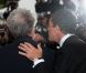 Pedro Almodovar et Antonio Banderas lors de la présentation du film La Piel que Habito au festival de Cannes le 19 mai 2011