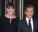 Carla-Bruni Sarkozy (enceinte) et son époux Nicolas Sarkozy sur le perron du Ciro's, à Deauville, le 26 mai 2011.