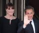 Carla-Bruni Sarkozy (enceinte) et son époux Nicolas Sarkozy sur le perron du Ciro's, à Deauville, le 26 mai 2011.