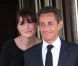 Carla-Bruni Sarkozy (enceinte) et son époux Nicolas Sarkozy sur le perron du Ciro's, à Deauville, le 26 mai 2011.