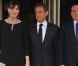 Carla-Bruni Sarkozy (enceinte de son 2e enfant) et son époux Nicolas  Sarkozy sur le perron du restaurant Le Ciro's, à Deauville, le 26 mai  2011.