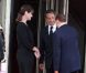 Carlita, enceinte, et Nicolas Sarkozy accueillent Silvio Berlusconi au Ciro's, à Deauville. 