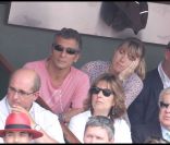 Nagui et son épouse Mélanie Page au tournoi de Roland-Garros, le lundi 30 mai 2011.