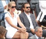 Henri Leconte et son épouse Florentine au tournoi de Roland-Garros, le lundi 30 mai 2011.