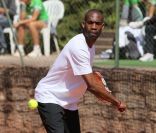 Le journaliste de France Ô, Eddy Murte, a battu Sylvain Wiltord lors du Trophée des personnalités à Roland Garros, le 1er juin 2011