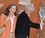 Jean Rochefort et sa femme Françoise à Roland-Garros, le 3 juin 2011