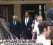 DSK et son épouse Anne Sinclair quittent le tribunal de New York, le 6 juin 2011. Elles crient "Shame on you" ("Honte à toi") ! 