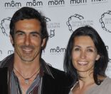 Adeline Blondieau, enceinte, et son compagnon Laurent à une soirée à Paris en avril 2011