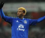 Louis Saha le 21 février 2011 à Londres avec Everton 