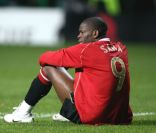Louis Saha à Glascow avec Manchester United, le 21 novembre 2006 