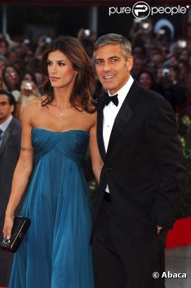 George Clooney et Elisabetta Canalis, à Venise, le 8 septembre 2009.