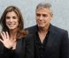 George Clooney et Elisabetta Canalis, à Milan, le 27 septembre 2010.