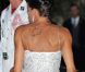 Stéphanie de Monaco de dos avec un énorme tatouage et dans une robe signée Jicky lors du dîner organisé pour le mariage du Prince Albert avec Charlene Wittstock. Monaco, le 2 juillet 2011