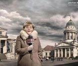Angela Merkel dans la nouvelle campagne pour la chaîne CNN, juillet 2011.