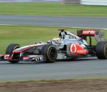 Lewis Hamilton au volant de sa McLaren Mercedes lors du Grand Prix de Grande Bretagne en juillet 2011