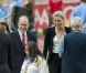 Le Prince Albert de Monaco et la Princesse Charlene sont apparus très unis au cours de cette soirée d'athéltisme à Monaco comptant pour la Ligue de Diamant le 22 juillet 2011