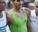 Mehdi Baala quelques instants après son altercation physique avec le Français Mahiedine Mekhissi en compagnie du vice champion olympique Nick Willis lors du meeting d'athéltisme de Monaco de la Ligue de Diamant le 22 juillet 2011