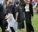 Le Prince Albert de Monaco et la Princesse Charlene lors du meeting d'athéltisme de Monaco de la Ligue de Diamant le 22 juillet 2011