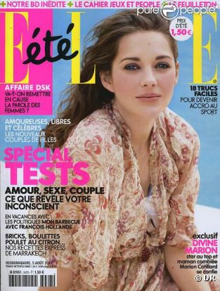 La couverture du magazine Elle du 5 août 2011 avec Marion Cotillard