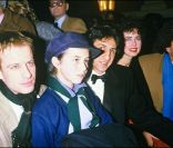  Christophe Lambert, Charlotte Gainsbourg, Richard Anconina et Elie Chouraqui lors de l'avant-première du film Paroles et musique en 1986 
