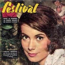 Voici la première couverture de l'actrice Catherine Deneuve : à 17 ans, pour le magazine Festival. Janvier 1961.<br />