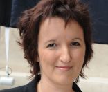 Anne Roumanoff à la conférence de presse de rentrée d'Europe 1, au mini Palais à Paris, le 29 août 2011