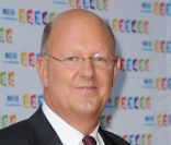 Rémy Pflimlin lors de la conférence de presse annuelle de France Télévisions le 31 août 2011 à Paris   