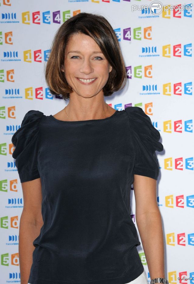 Carole Gaessler lors de la conférence de presse annuelle de France Télévisions le 31 août 2011 à Paris   