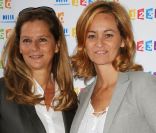 Guilaine Chenu et Françoise Joly lors de la conférence de presse annuelle de France Télévisions à Paris le 31 août 2011