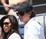 Kim Kardashian a assisté à la victoire de sa compatriote Serena Williams le 8 septembre 2011 lors du quart de finale de l'US Open 2011 en compagnie de son ami Jonathan Cheban 