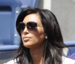 Kim Kardashian a assisté à la victoire de sa compatriote Serena Williams le 8 septembre 2011 lors du quart de finale de l'US Open 2011