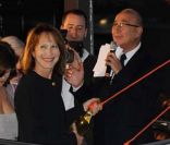 Nathalie Baye baptise le Diamant II sur les bords de Seine à Paris, le 20 septembre 2011.