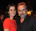 Pascale Pouzadoux et Antoine Duléry lors de la projection de The Artist, au Grand Rex, à Paris. 28 septembre 2011