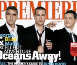 Les trois compères George Clooney, Brad Pitt et Matt Damon font la couverture de Premiere. Décembre 2004.<br />