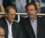 Bertrand Delanoë et Luc Chatel lors du match PSG-Lyon du 2 octobre 2011