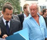 Didier Barbelivien et Nicolas Sarkozy, à la Baule, le 4 septembre 2005.